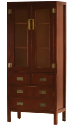 Asiatischer Vitrinenschrank Yantai braun