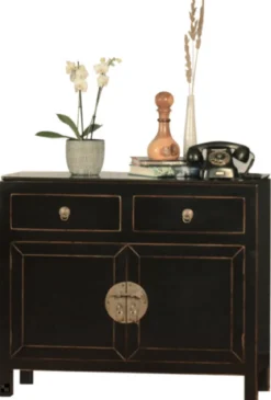 Asiatisches Sideboard 2-türig schwarz