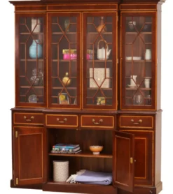 Bücherschrank 4-türig Mahagoni Breakfront
