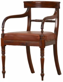 Bürostuhl Mahagoni Leder braun