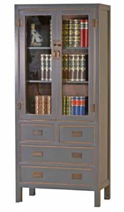 Chinesischer Vitrinenschrank Jiangsu grey