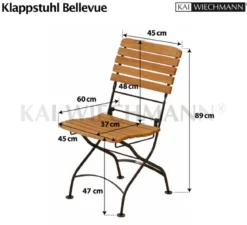 Klappstuhl Bellevue mit Teak Leisten