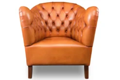 Leder Sessel East Side mit Knöpfung
