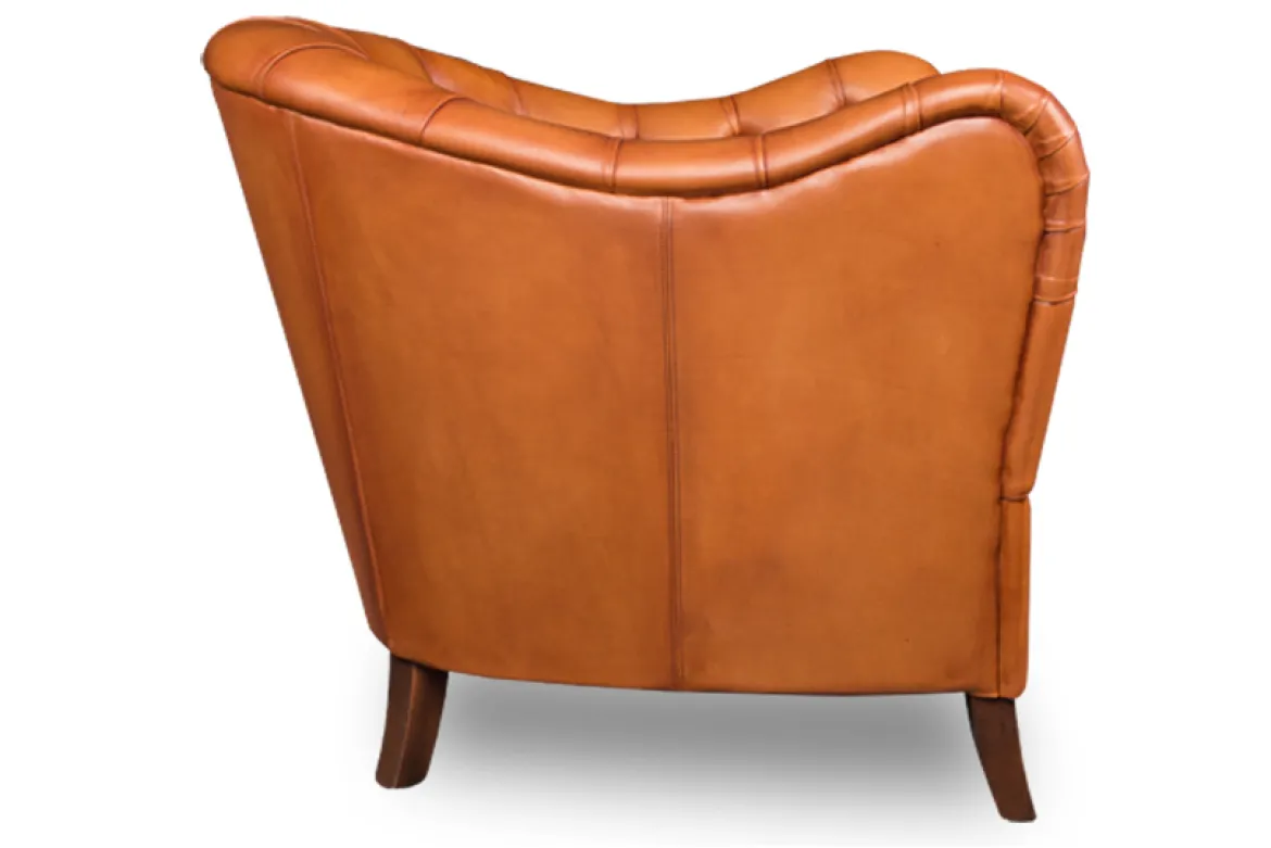 Leder Sessel East Side mit Knöpfung