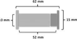 Messing Hülsenschraube massiv 2-teilig ST-2 62 x 10 / 15 mm