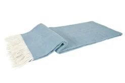 Premium Merinowolldecke in himmelblau