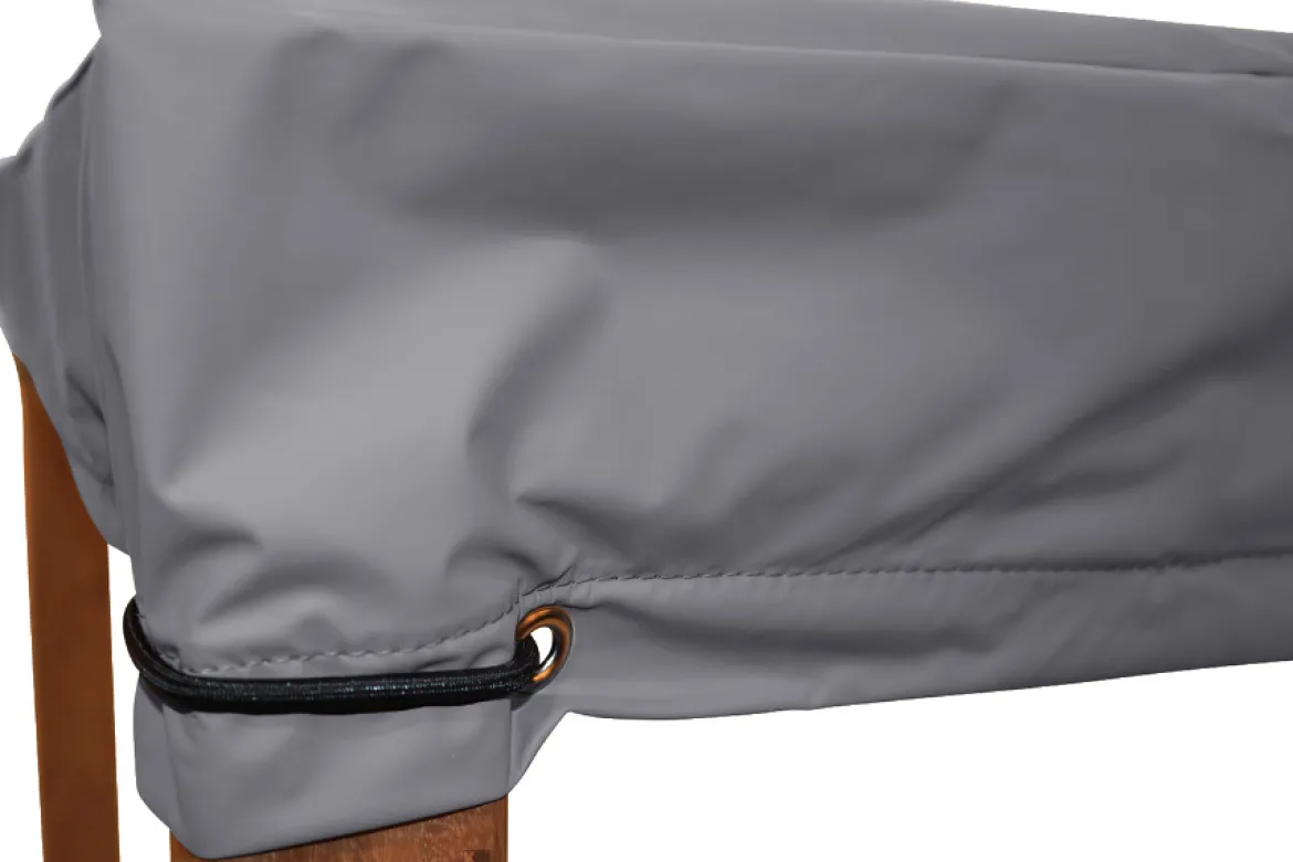 Schutzhaube für Teaktisch mit Ösen und Gummispannern