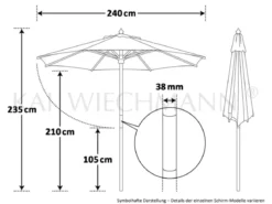 Sonnenschirm creme Sunshine Style 240 cm