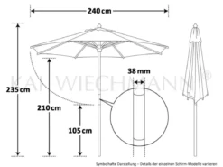 Sonnenschirm rot Sunshine 240 cm