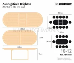 Teak Ausziehtisch Brighton oval 240 cm