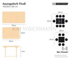 Teak Ausziehtisch Tivoli 140 cm