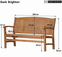 Teak Bank Brighton 200 cm