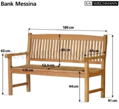 Teak Bank Messina 180 cm