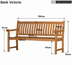 Teak Bank Victoria 190 cm
