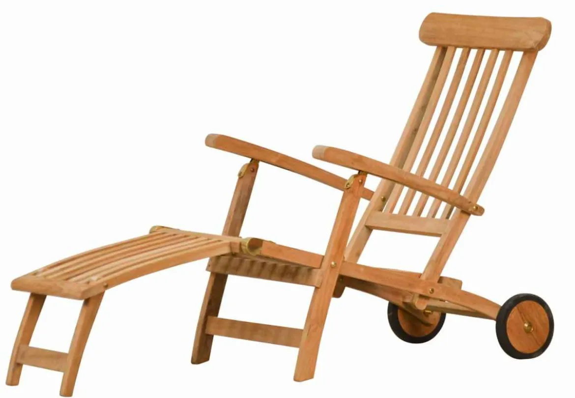 Teak Deckchair mit Rad