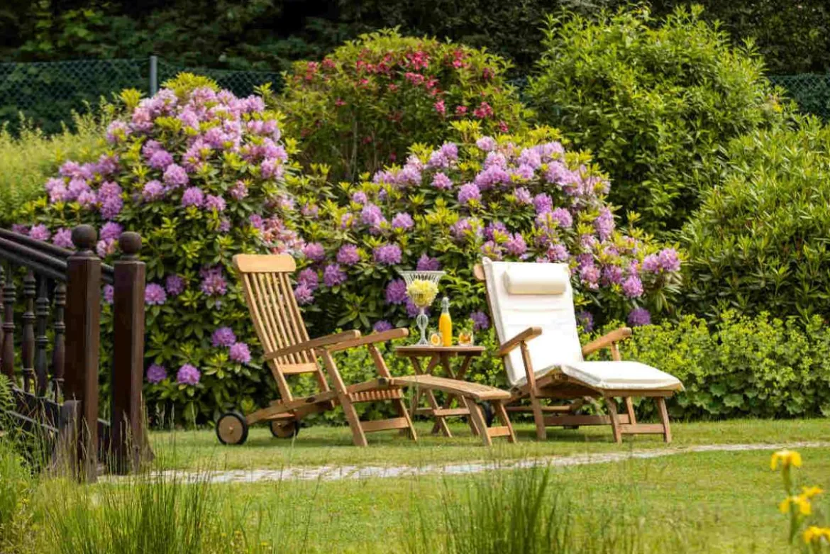 Teak Deckchair mit Rad