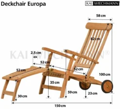 Teak Deckchair mit Rad