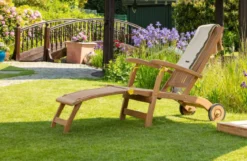 Teak Deckchair mit Rad Brighton