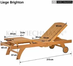 Teak Gartenliege Brighton