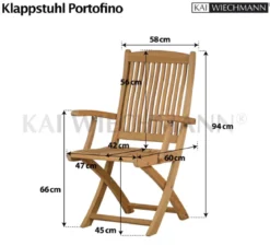 Teak Klappstuhl Portofino mit Armlehnen