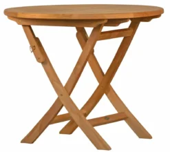 Teak Klapptisch Brighton rund Kreuzoptik
