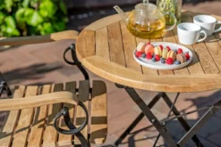 Teak Sitzgruppe Bellevue rund 1-5 Personen mit Klappfunktion