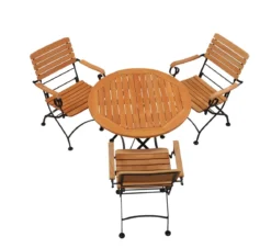 Teak Sitzgruppe Bellevue rund 1-5 Personen mit Klappfunktion