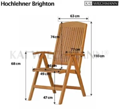 Teak Sitzgruppe Brighton mit Hochlehnern 1-8 Personen