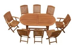 Teak Sitzgruppe Brighton oval 6-12 Personen mit Ausziehfunktion