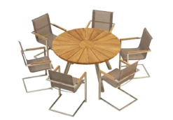 Teak Sitzgruppe Hamilton rund und Bolton 4-6 Personen