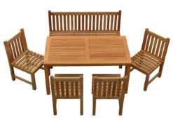 Teak Sitzgruppe London und Andorra ohne Armlehnen 1-8 Personen