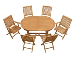 Teak Sitzgruppe Orvieto und Vitello 4-10 Personen mit Ausziehfunktion