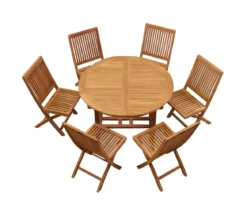 Teak Sitzgruppe Rondo und Vitello 6-8 Personen mit Ausziehfunktion