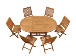 Teak Sitzgruppe Rondo und Vitello 6-8 Personen mit Ausziehfunktion