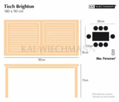 Teak Tisch Brighton rechteckig 180 cm