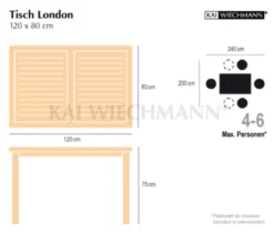 Teak Tisch London 120 cm