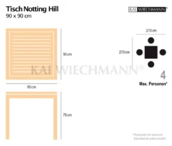 Teak Tisch Notting Hill 90 cm